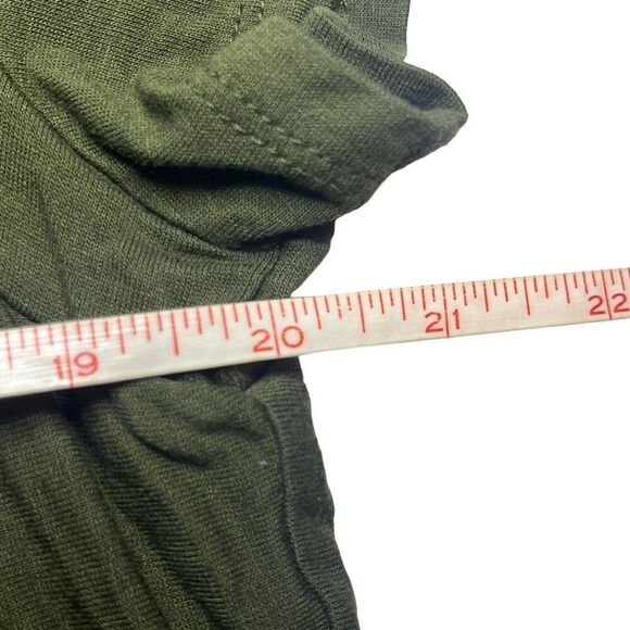 ana Large Green Asymmetrical Ruffle Short Sleeve TShirt Top Casual Lagenlook - Picture 6 of 7